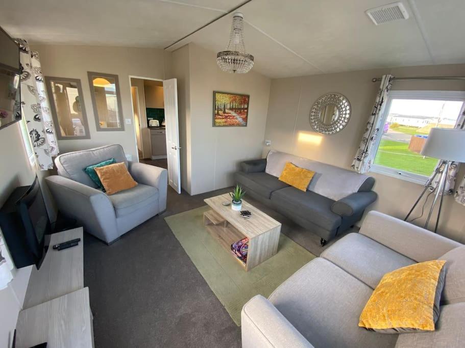Cosy & Modern Private Seaview Caravan North Seaton Exteriör bild